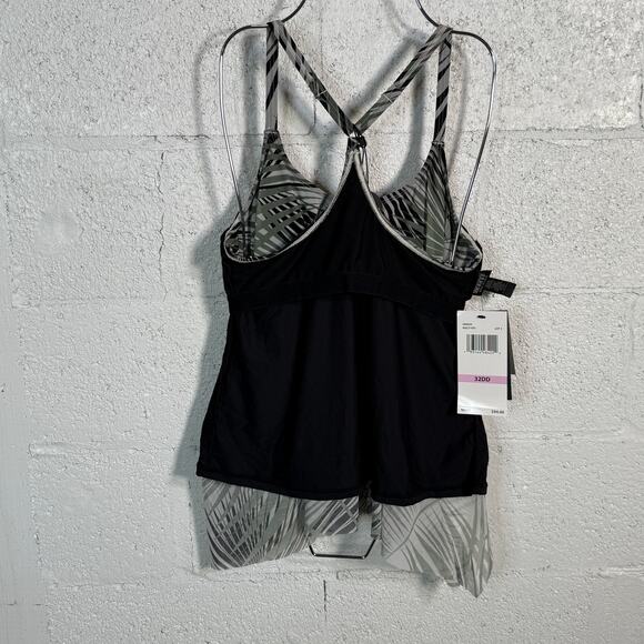 Coco Reef Palm print Bra Sized Tankini Swim Top, green 32DD MSRP $94 - Picture 10 of 10